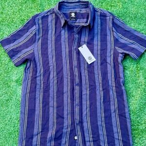 Element Navy Blue Collar Striped T Shirt